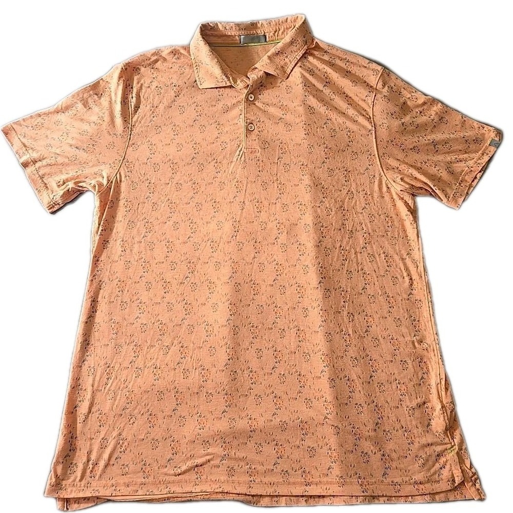 Prana Polo Shirt Men's XXL Salmon Lightweight Golf Organic Cotton Stretch